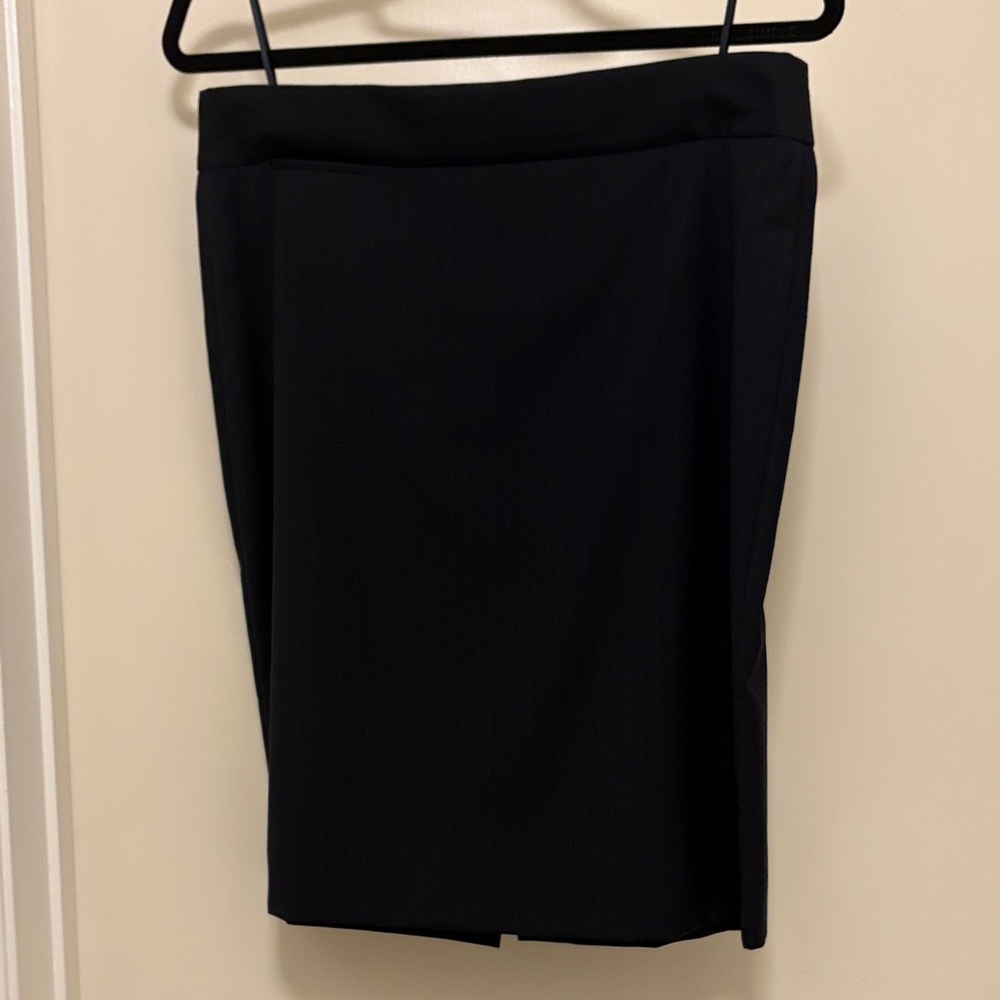J. Crew Navy Blue Pinstripe Suit Jacket and Skirt - Picture 5 of 6